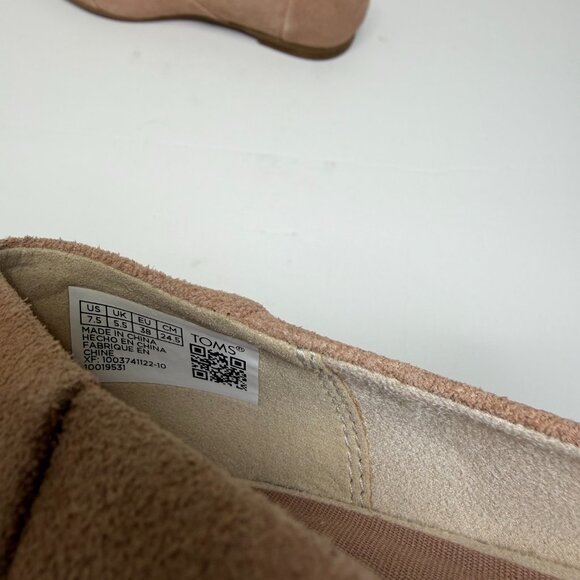 Toms Women's Pink Suede Jutti Neat Slip-On Almond Toe Ballet Flats Size 7.5W - Picture 9 of 11